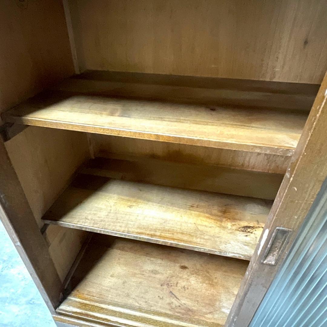 木製キャビネット ガラス扉 収納