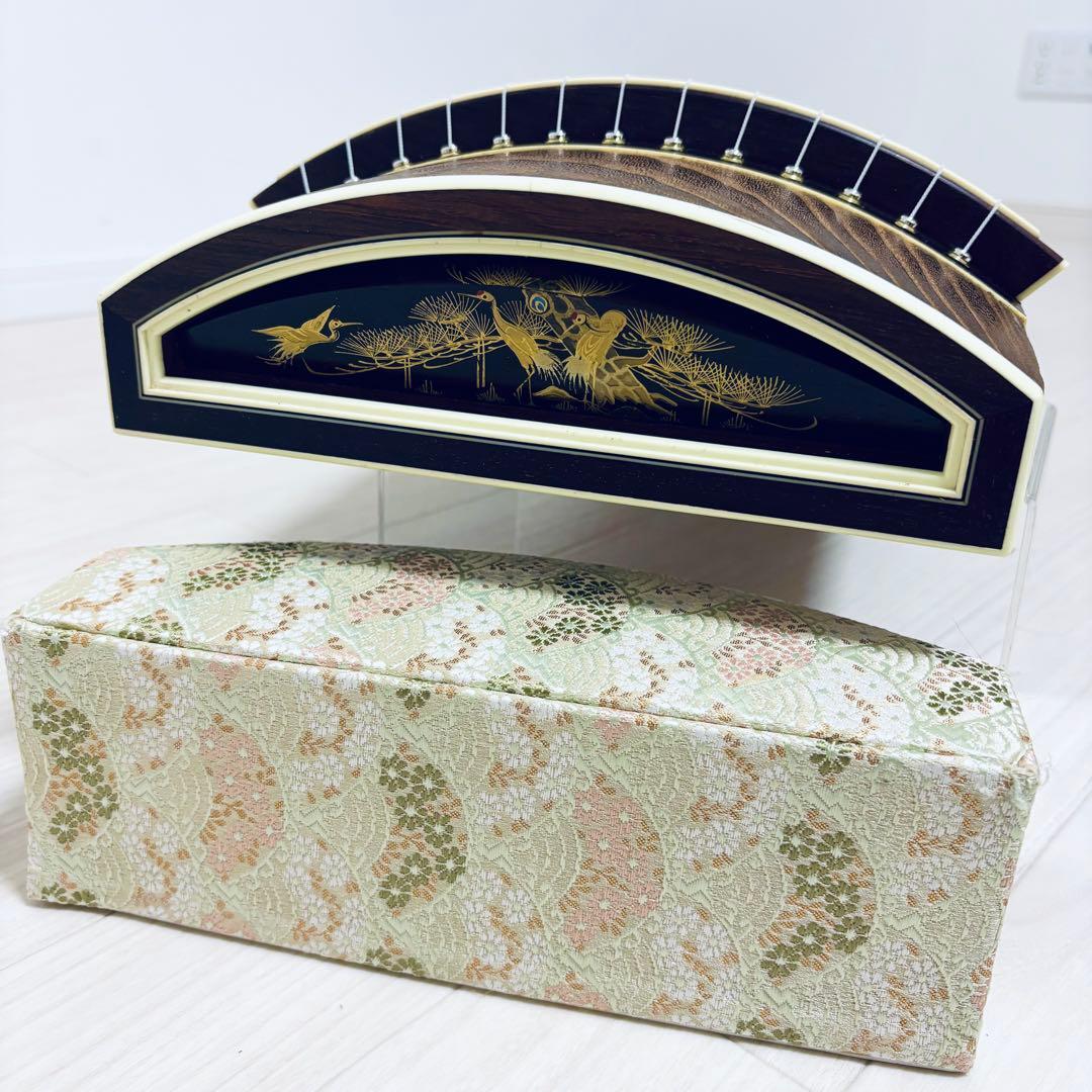 箏　13弦　すだれ彫り　和楽器　並甲 金蒔絵　上角