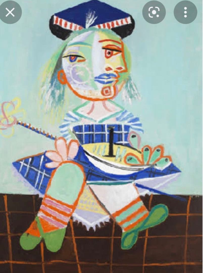 肉筆☆油絵☆F20号『料理をするマヤ』ピカソ/模写