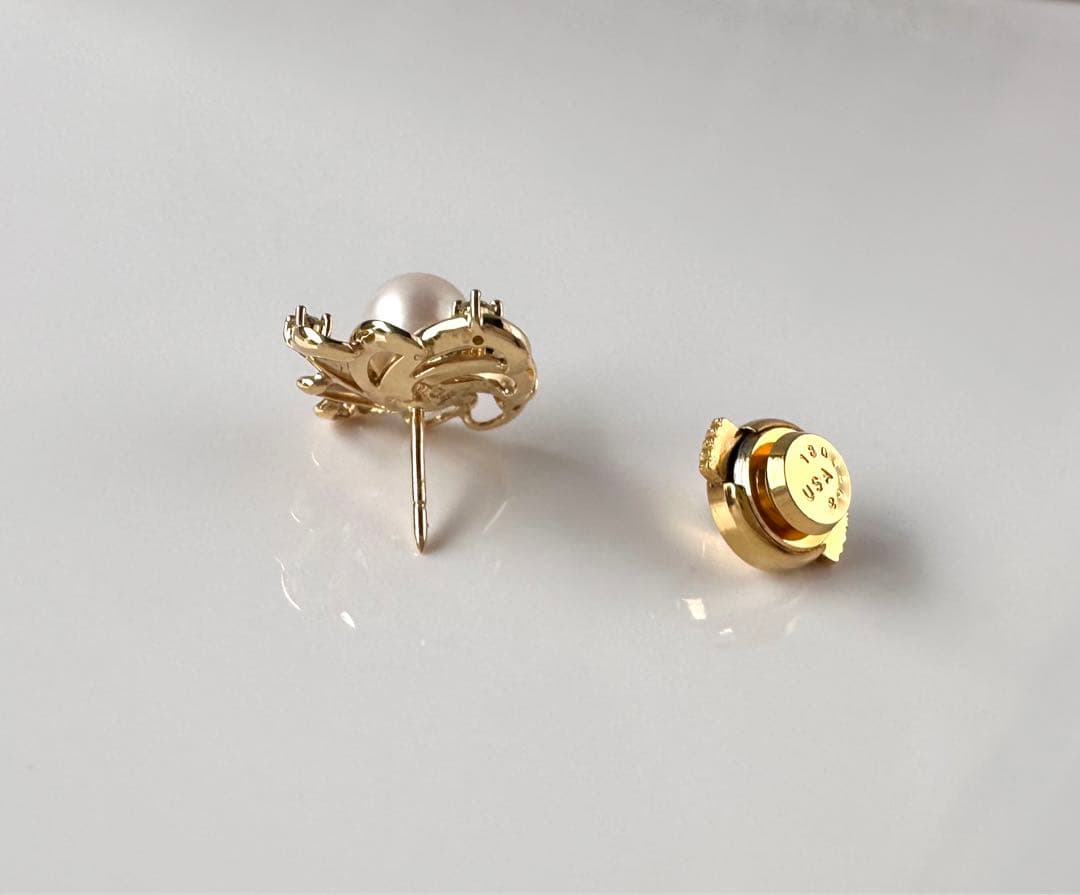 TASAKI アコヤ真珠 ダイヤモンド　ピンブローチ K18