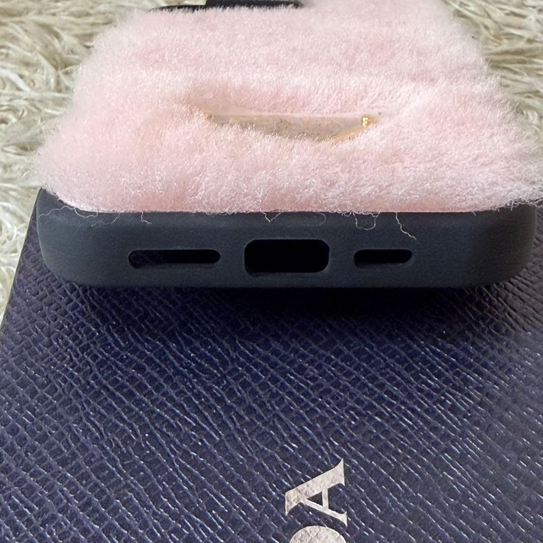☆未使用級☆PRADA プラダ　iPhoneケース　13Pro　ファー　ピンク