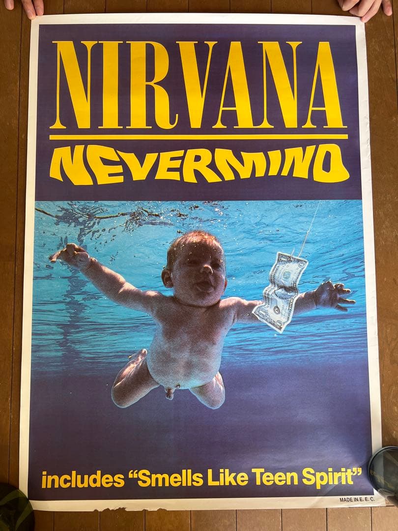 vtg90s Nirvana Never Mind UK販促用ポスター