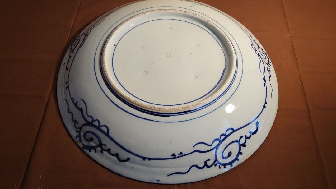 古伊万里　伊万里　大皿　微塵唐草　蛸唐草　尺4寸　鑑賞陶器　蔵出し　１客