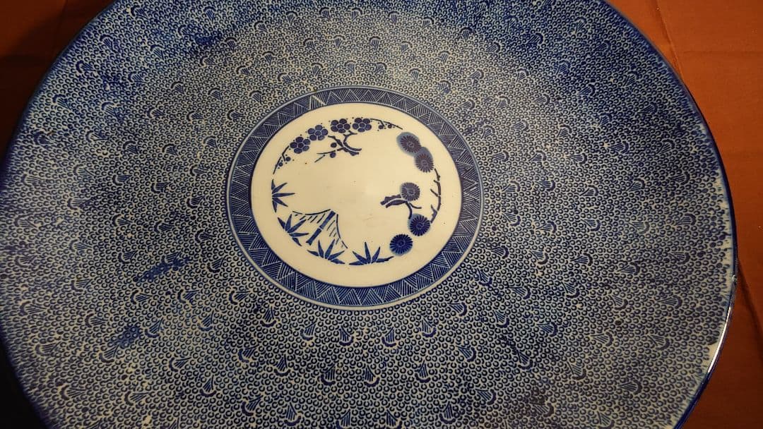 古伊万里　伊万里　大皿　微塵唐草　蛸唐草　尺4寸　鑑賞陶器　蔵出し　１客