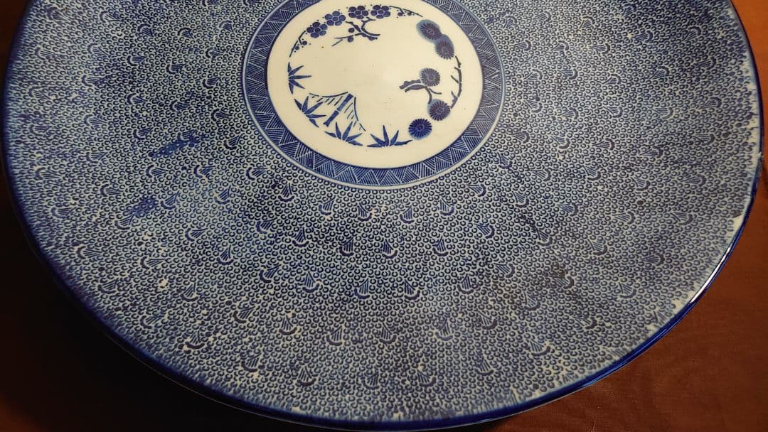 古伊万里　伊万里　大皿　微塵唐草　蛸唐草　尺4寸　鑑賞陶器　蔵出し　１客