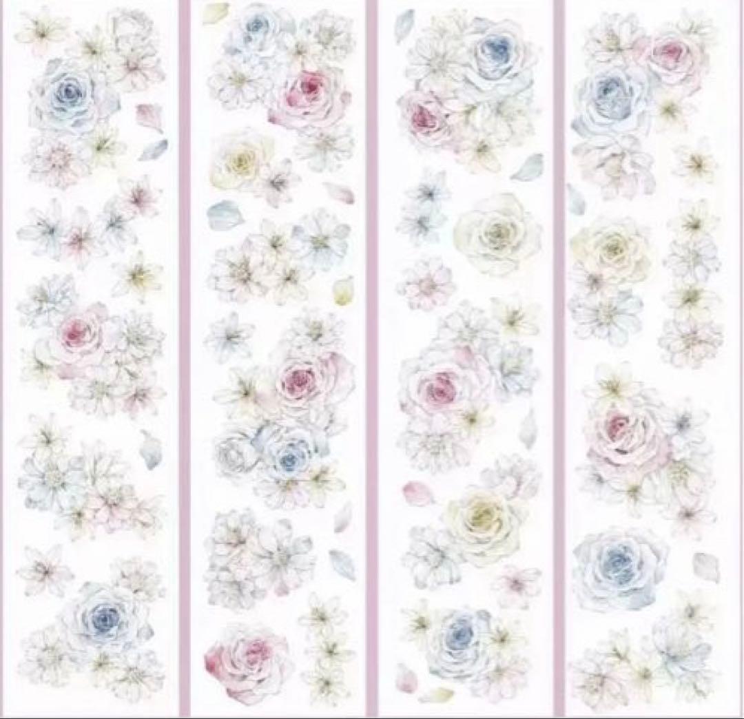 贝壳光 暖叙 ダイカット加工 6cm×5m 海外マスキングテープ　海外マステ　花