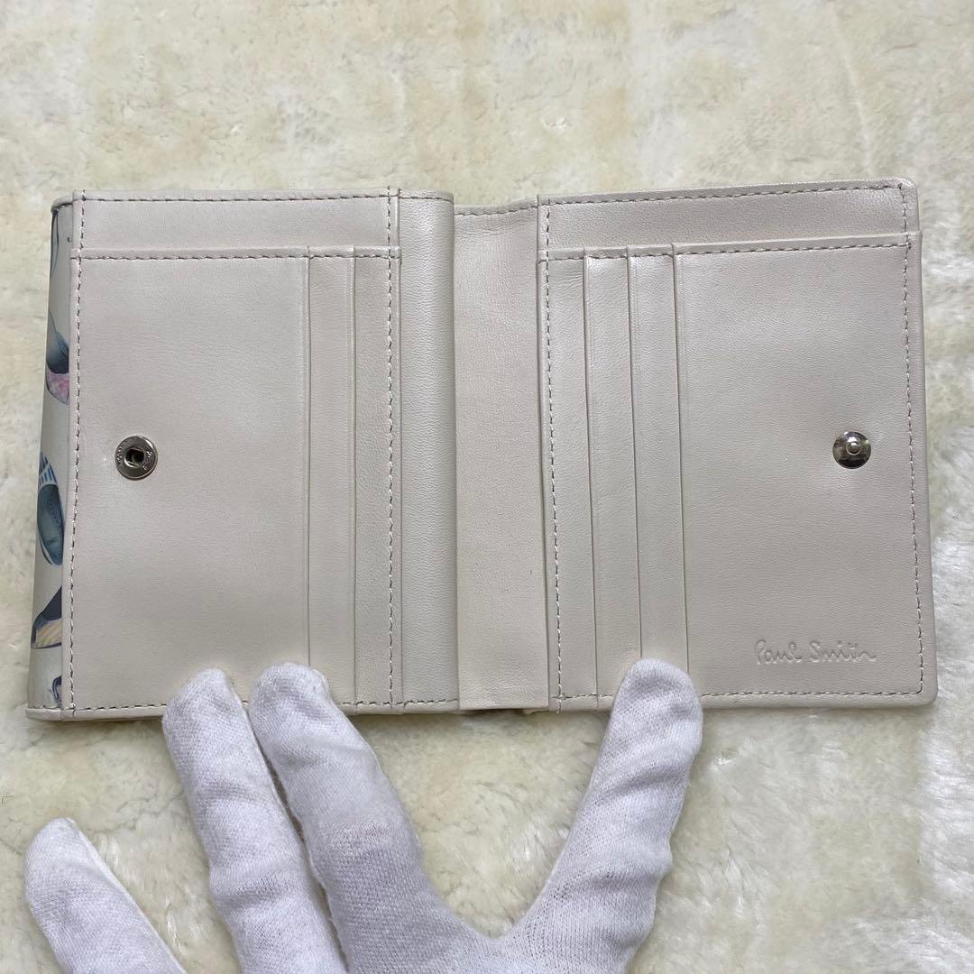 付属品完備❗️新品未使用✨ポールスミス三つ折り財布レザー総柄マルチカラーWホック