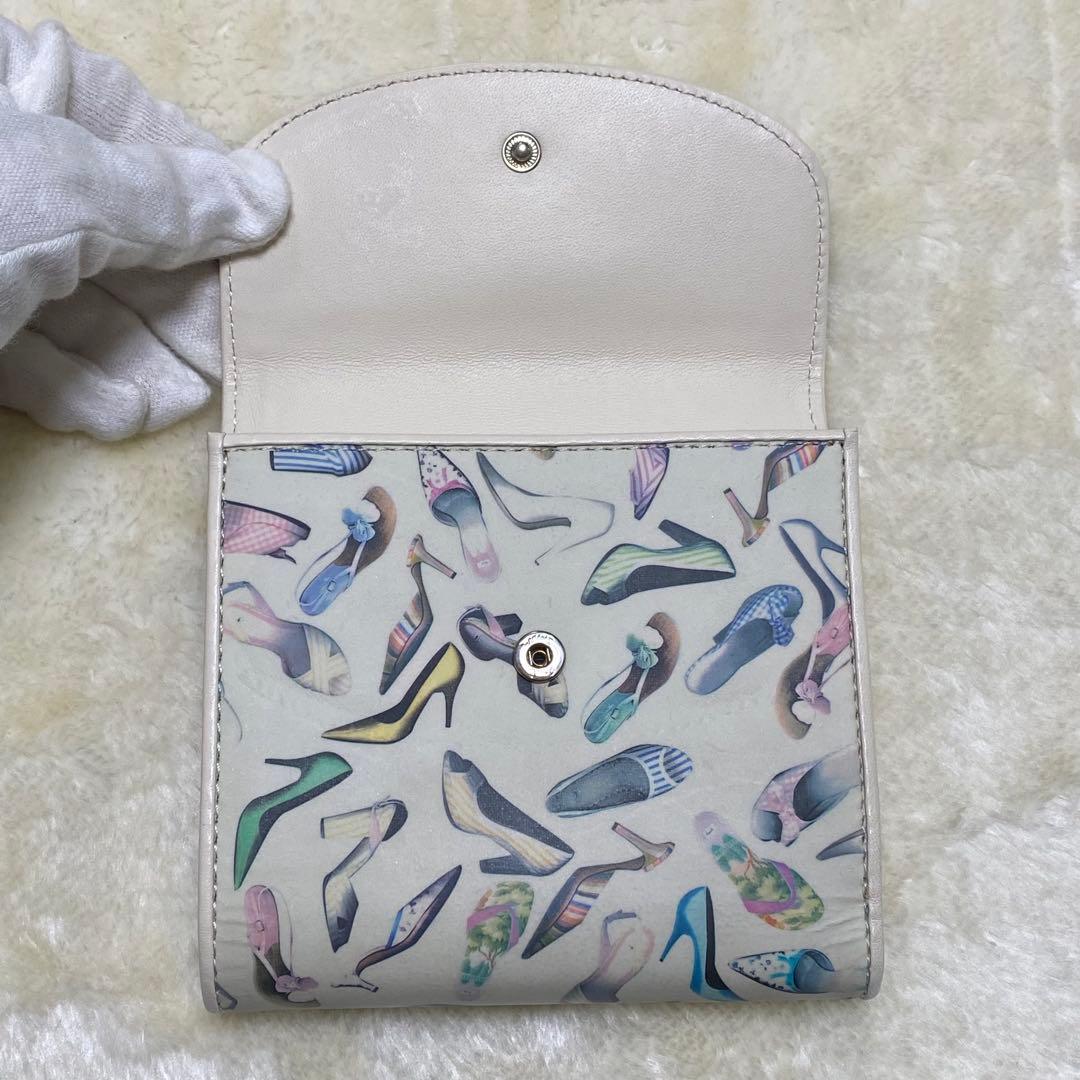 付属品完備❗️新品未使用✨ポールスミス三つ折り財布レザー総柄マルチカラーWホック