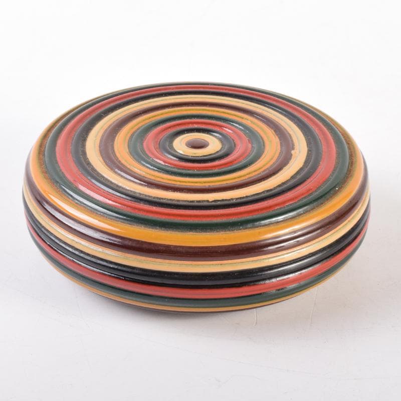 茶道具　日本工芸会正会員　小椋榮一作　独楽香合　共布共箱　V　7026