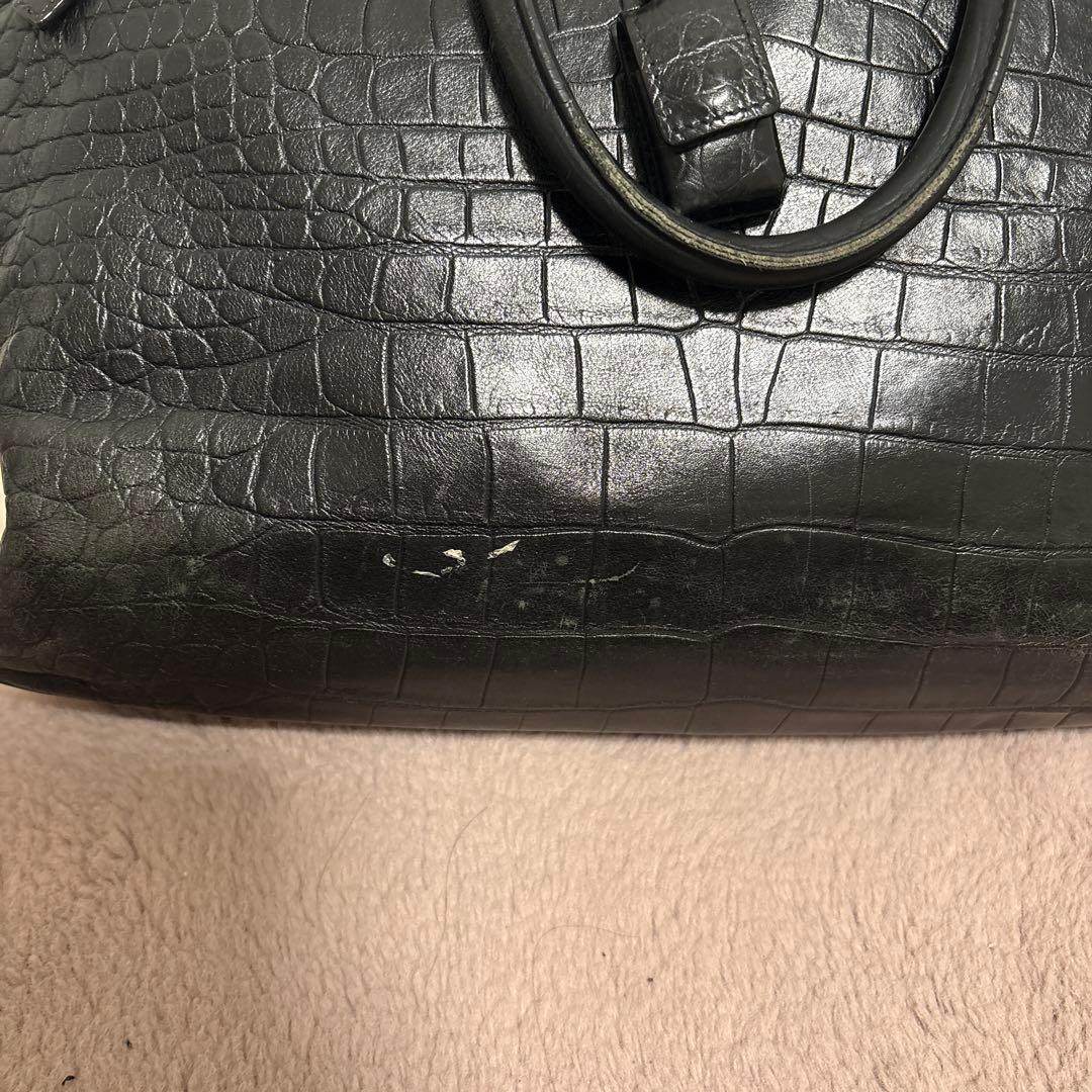 ビジネスバッグ クロコ 黒 サンローラン saint laurent ブラック