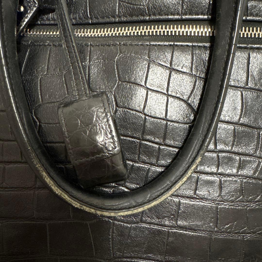 ビジネスバッグ クロコ 黒 サンローラン saint laurent ブラック