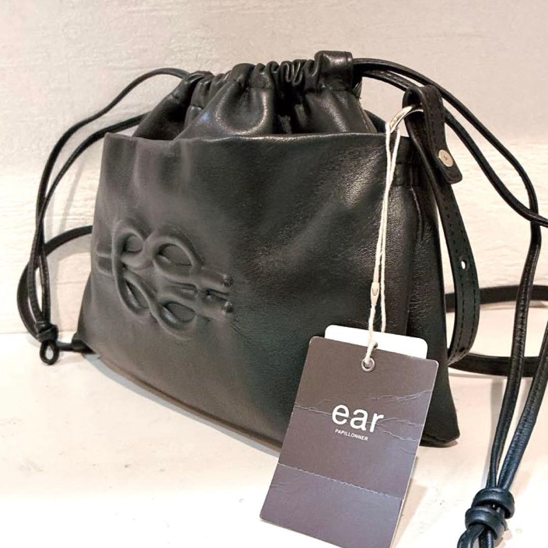 【新品】ear PAPILLONNER 《牛革》エンボスミニ巾着ショルダーバッグ