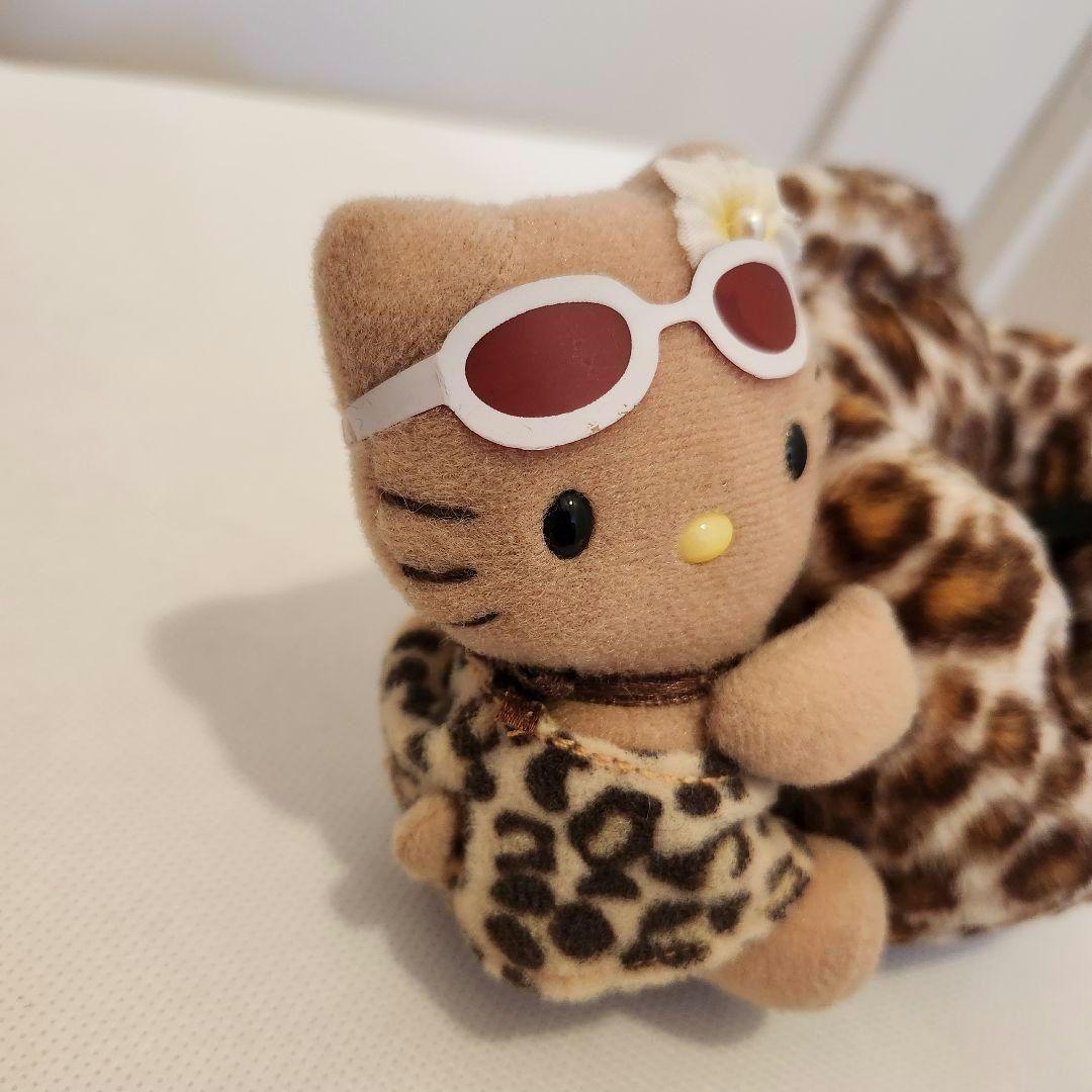 2002年製 ハローキティ ガングロ ヒョウ柄 携帯電話ホルダー カー用品