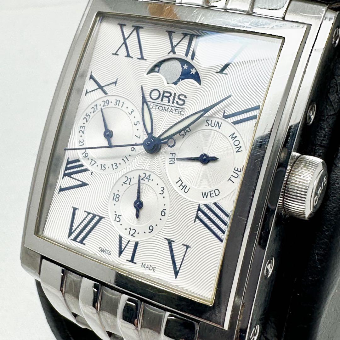 オリス ORIS 7658 レクタンギュラー 裏スケ ムーンフェイズ 自動巻