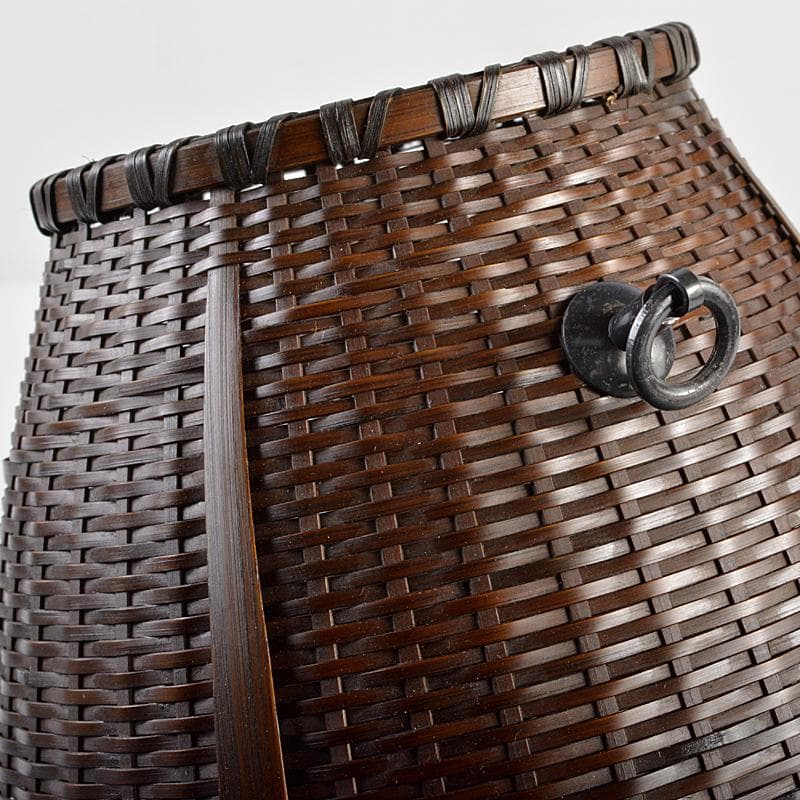 伝統工芸士　森上仁作　竹製　豊後篭　掛花篭　花生　共箱　M　R5402