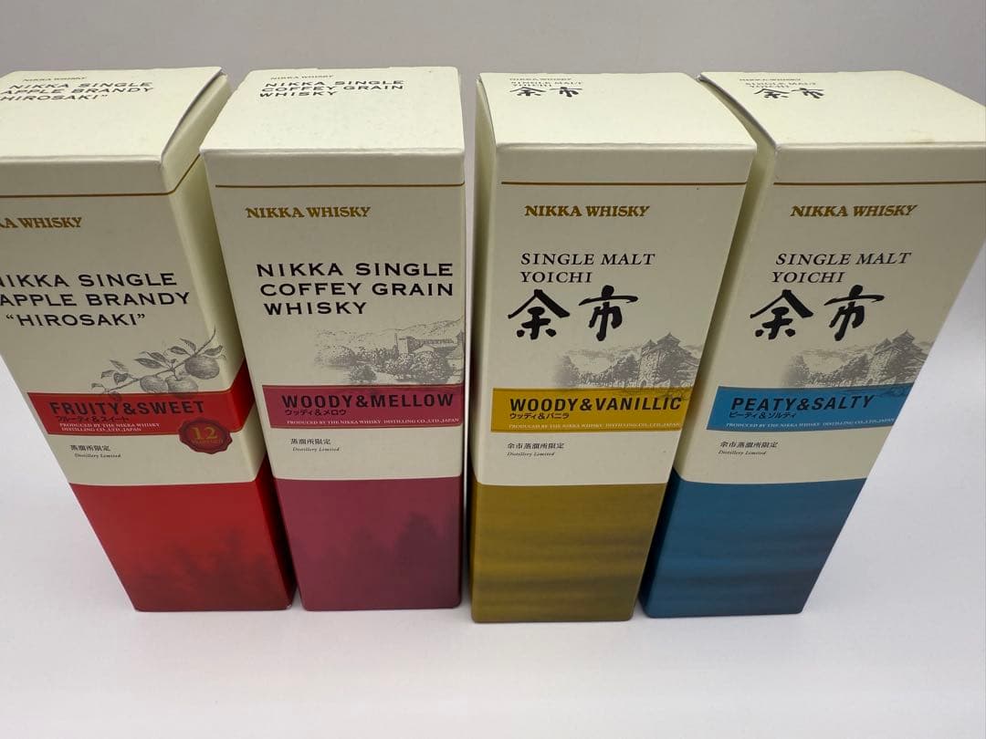 NIKKA 余市　シングルモルトウイスキー、ブランデー4本セット