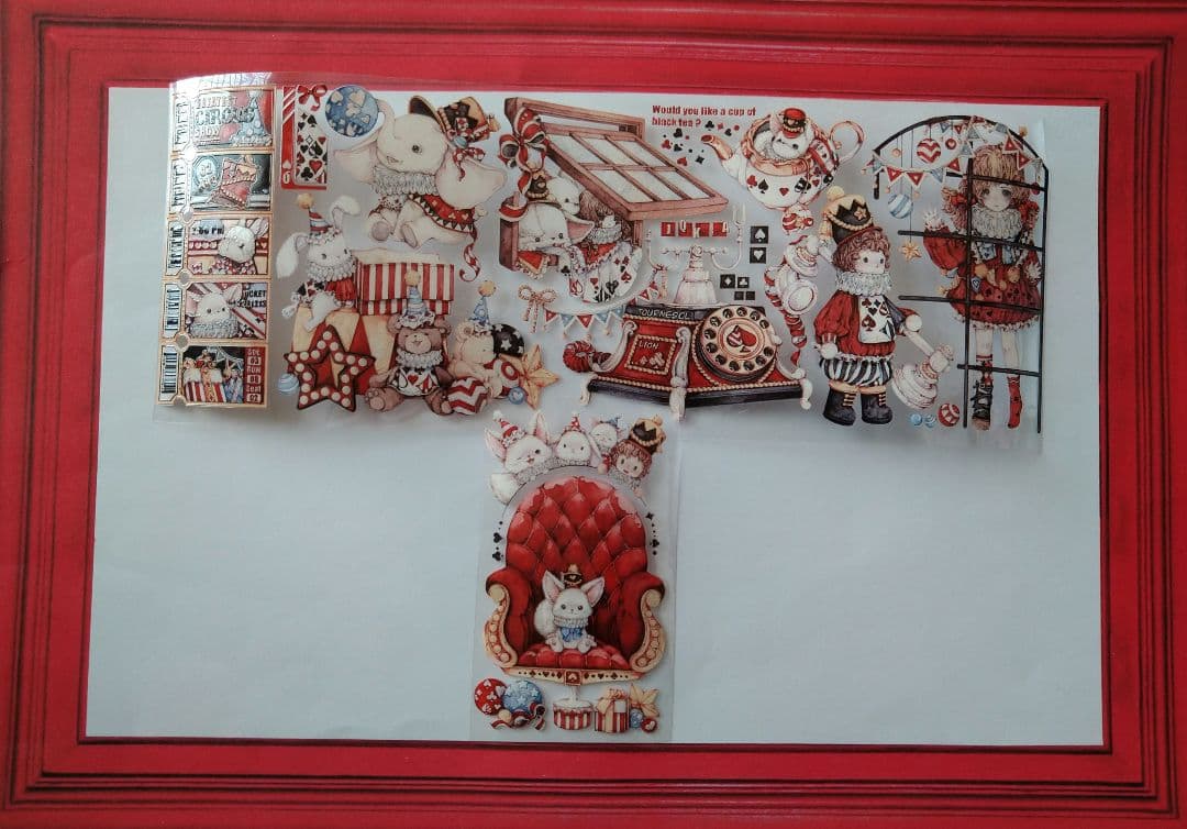 のこり２✩再販✩J20＃狐桃夹子(水晶PET)切り売り 海外人物マステ女の子