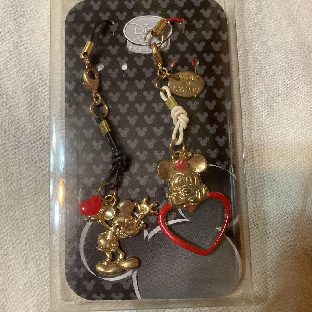 ミッキー　ミニー　ペア　ストラップ　新品未使用　ディズニーストアエクスクラッシブ