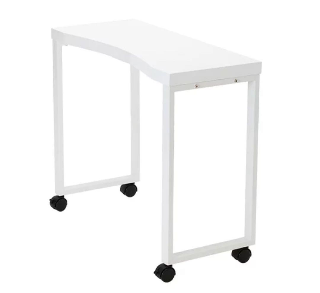 美品ネイルデスク　ホワイト曲線デザインデスク 80cm