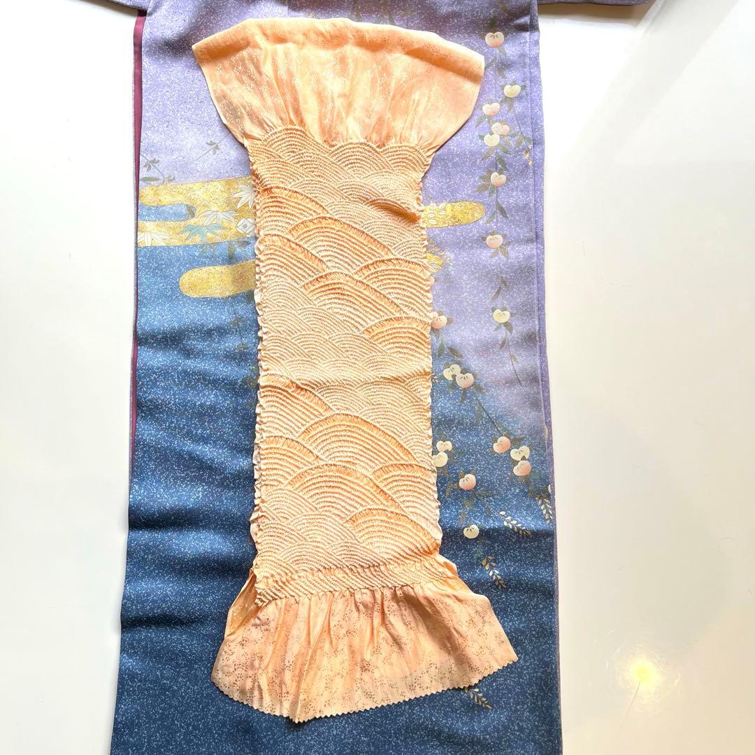 薄紫色の花柄京友禅訪問着・花柄刺繍帯・帯揚げ・帯締め・長じゅばんフルセット