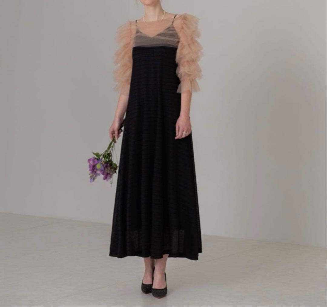 【LEJA】ティアードフリルチュールボレロワンピースドレス　Sサイズ