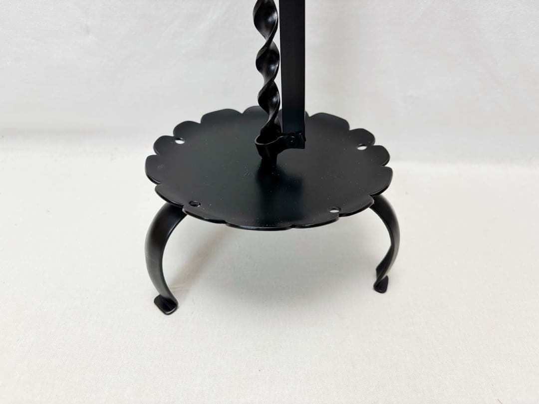 未使用 茶道具 膳燭 夜咄道具 燭台 鉄製 高さ調整機能 ローソク立て 紙箱