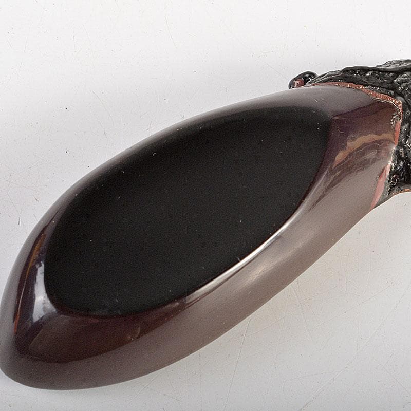 茶道具　輪島塗名工　細川幽斎造　茄子香合　共箱　V　6825