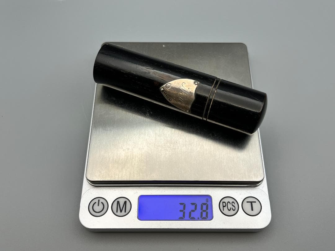 スターリングシルバー マウント付き 黒檀製 ハットピンホルダーボックス 1909