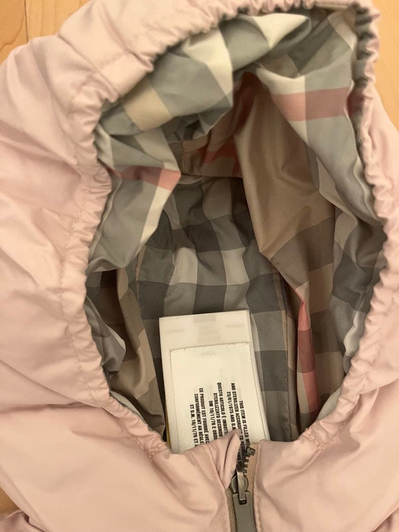 Burberry ピンク フード付きダウンコート　92cm 24m