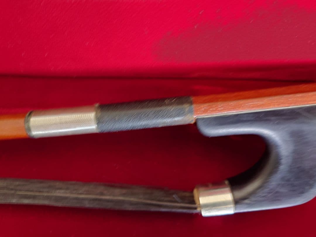 ま*と様 ジャーマンスタイルコントラバス弓ビンテージ　黒毛