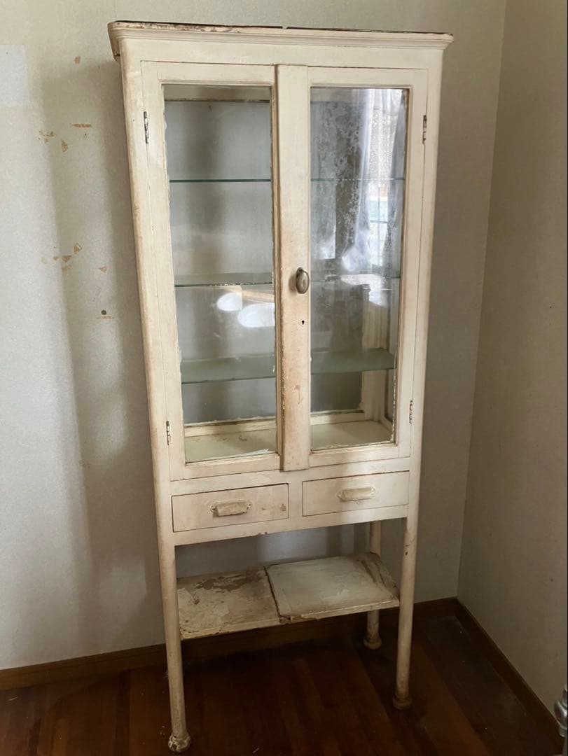 (引き取り希望）アンティーク 医療棚 キャビネット ケビント