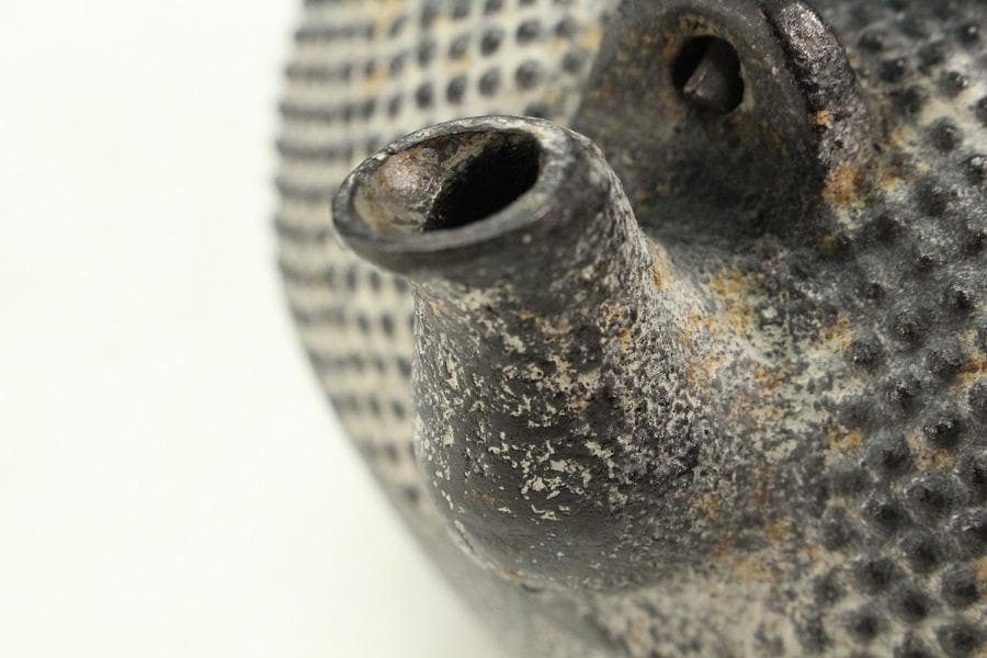 龍文堂 霰肌 金銀象嵌 鉄瓶 未使用(K-XA911)