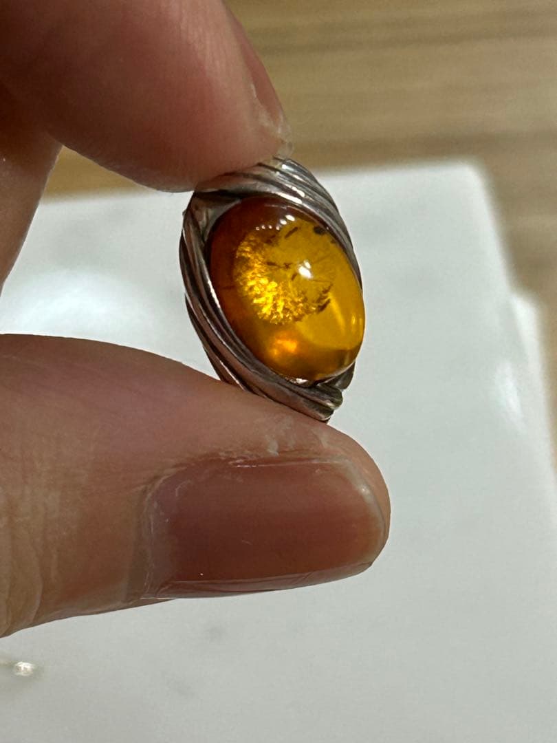 値下げ❗️北欧ヴィンテージ琥珀ピアス