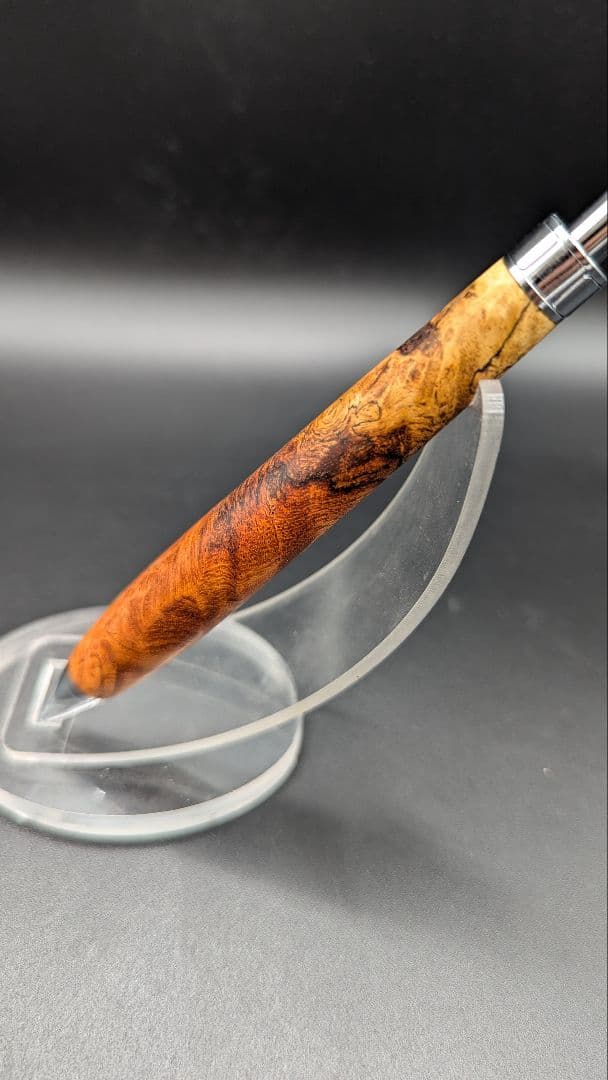 244ペン工房翌檜　花梨　紅白　源平　瘤杢　木軸シャーペン　木軸ボールペン