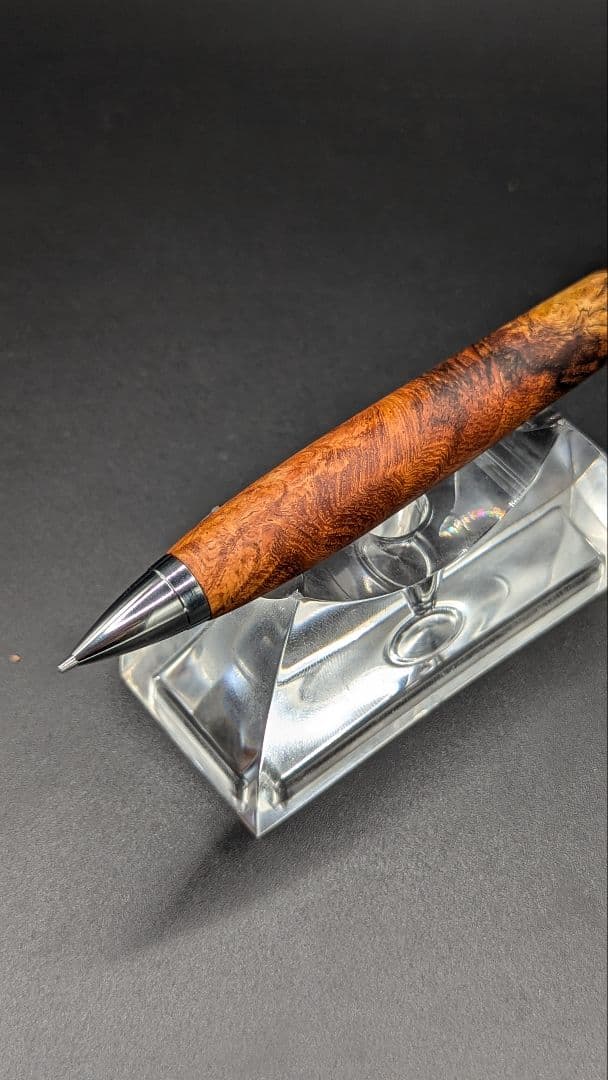 244ペン工房翌檜　花梨　紅白　源平　瘤杢　木軸シャーペン　木軸ボールペン