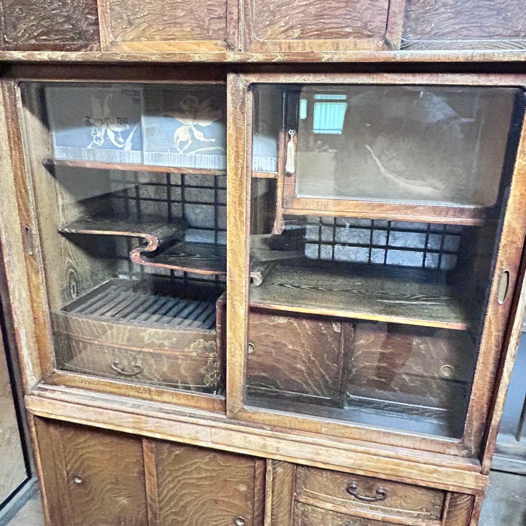 昭和レトロ 欅杢 茶箪笥 水屋箪笥 古民家家具