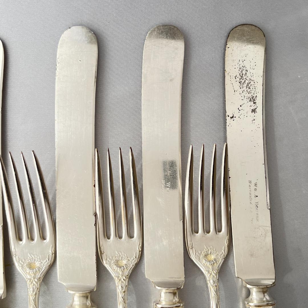 【WM A Rogers】アールヌーボー ディナーナイフ / フォーク 12本