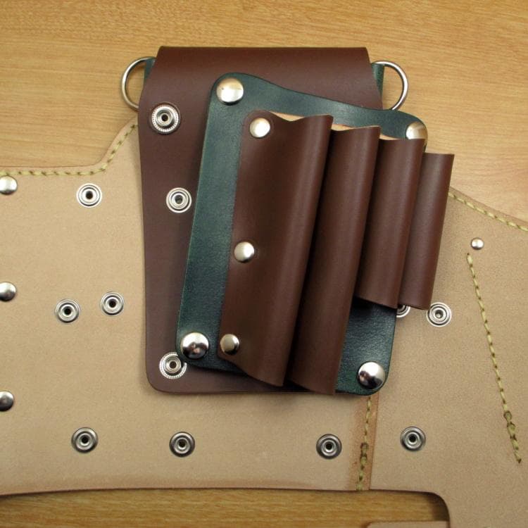 【トリマー向き】　ブラウン＆Dグリーン　８丁　シザーケース　TSC-13/CBC