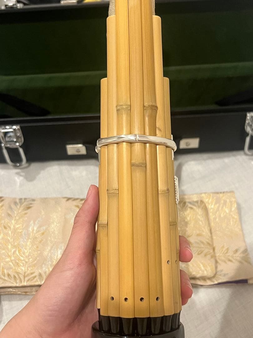 笙 竹製 黒色ハードケース付き