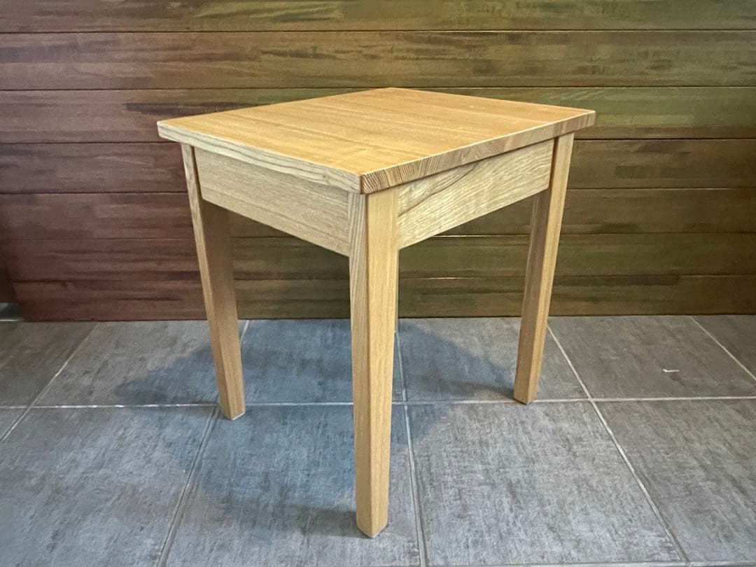 超美品■MUJI/無印良品■廃盤品 天然木タモ材 ベッドサイドテーブル■無垢材