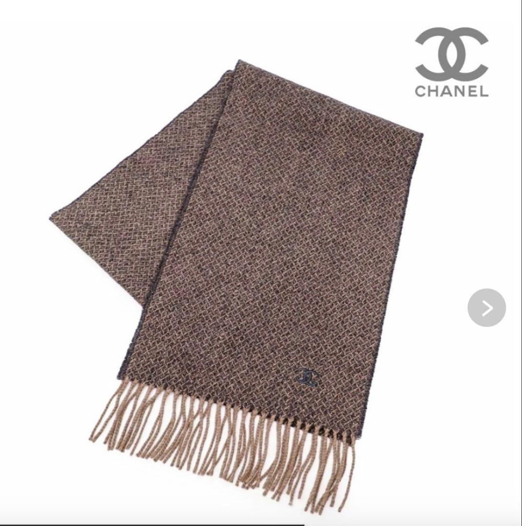 CHANEL マフラー カシミヤ/メタリック