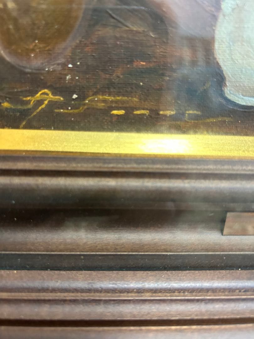 FARRE 油彩画 女性と陶器 木製フレーム