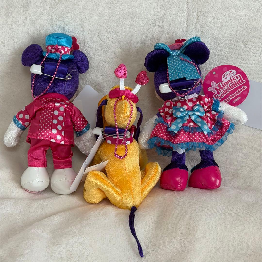 ミニーのファンダーランド ぬいぐるみバッジ ミッキー ミニー プルート　セット