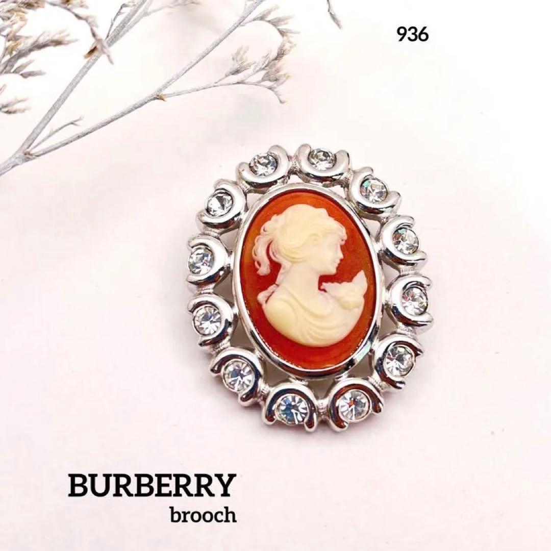 936 BURBERRY バーバリー カメオ 貴婦人 女神 シルバー オレンジ