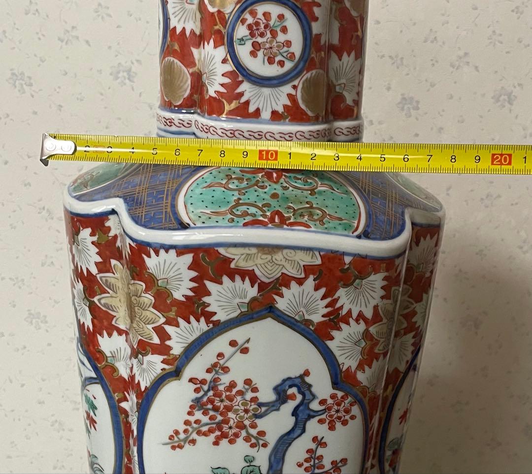 染付赤絵沈香壺　　骨董