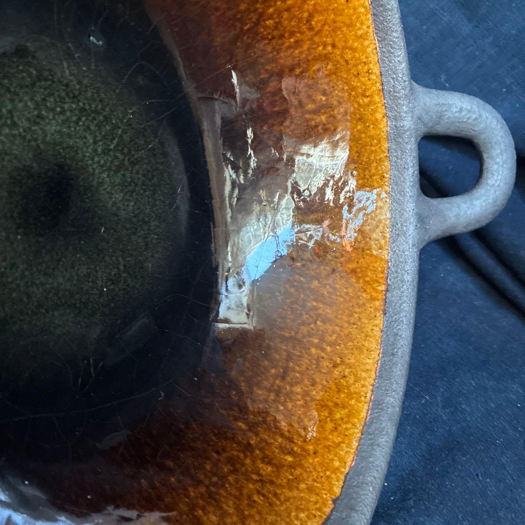 陶器製　鍋　土鍋　山本教行　中古　傷無し 最大横幅40.2センチ岩井窯