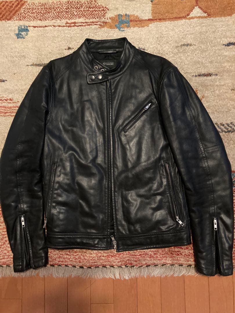 ユナイテッドアローズ　羊皮シングルライダースBEAUTY&YOUTH ブラック黒