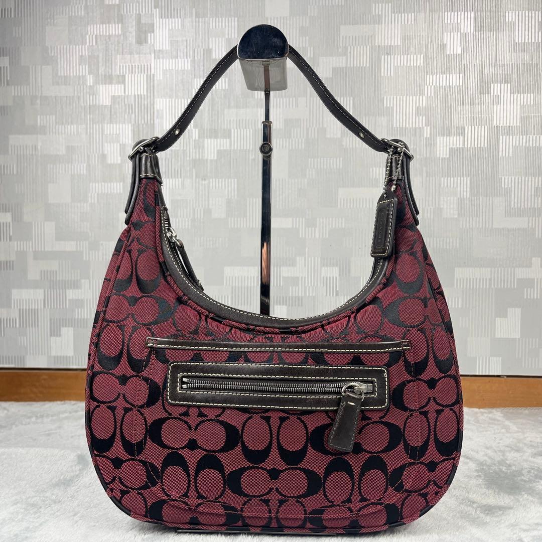 バッグ Vintage Coach Hobo Signature Red