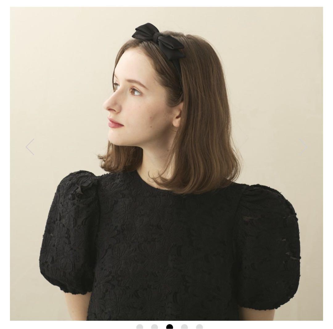 まかろんさま専用アレクサンドルドゥパリ サテンのリボンカチューシャ（ブラウン）