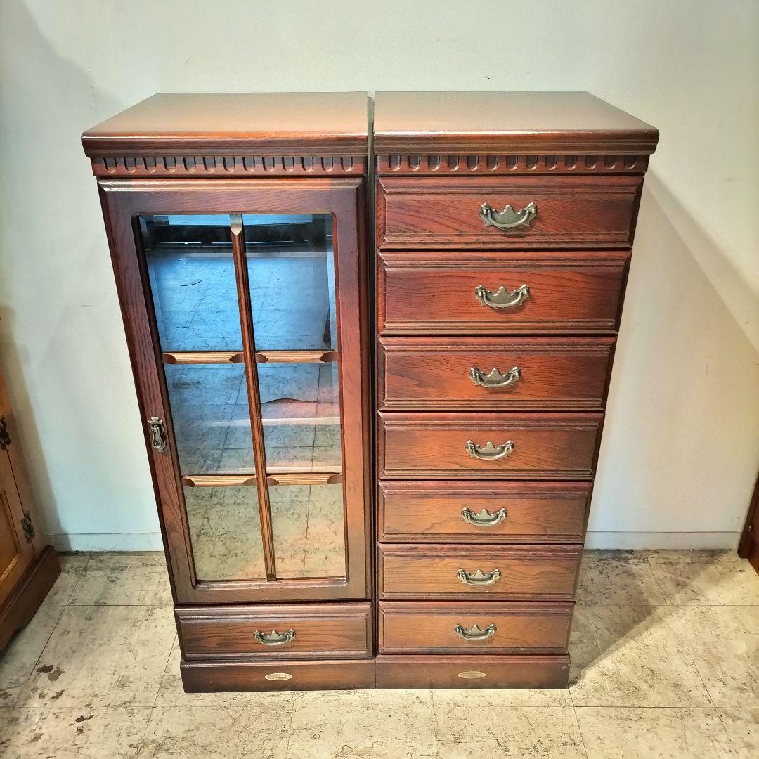 M♦ぽぽ送料込IDF太田長　Atlanta　7段チェストキャビネット　栗材